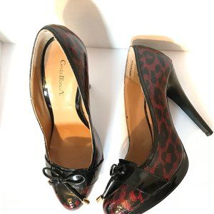 Dark Red and Black Costa Blanca X Heels - 8.5